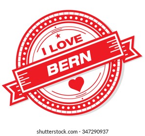 I Love Bern Stamp Badge