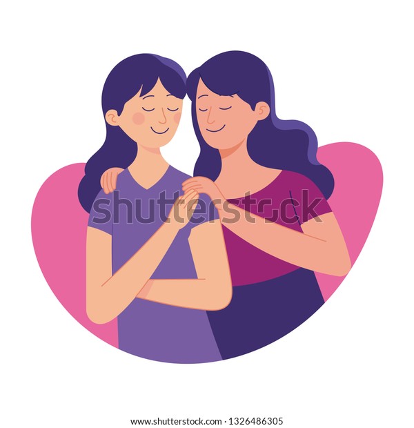 love\
between sister, older sister love her younger sister, family love\
bond, vector illustration between two\
daughter