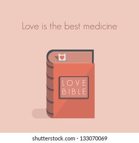 Love Bible with red heart bookmark.Concept for love commandments, quotes.You can add any love text you want.