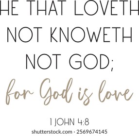 Love Bible Verse, Love poster, Love Home decor, Christian biblical quote, vector illustration