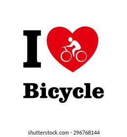 I Love Bicycle concept. Vector icon 10 EPS