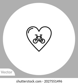 Love bicycle icon sign vector,Symbol, logo illustration for web and mobile