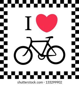 I love bicycle vector