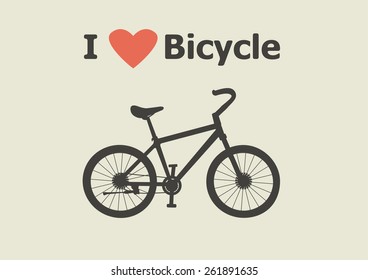 I Love Bicycle vector