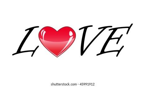 love with big red heart