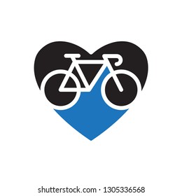 Love bike logo vector template
