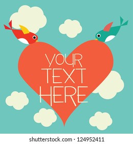 Love bird card with text