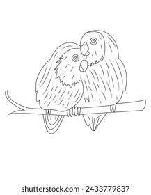 love bird coloring book for kids