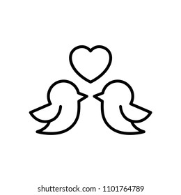 love bird couple icon for wedding concept illustration design. simple clean monoline symbol.