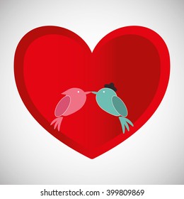 Love with bird design, vector illustration