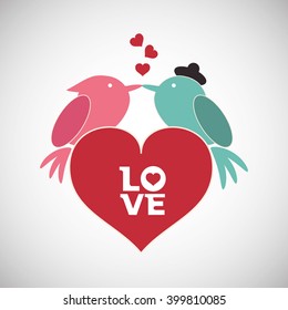 Love with bird design, vector illustration