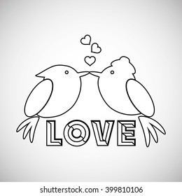 Love with bird design, vector illustration