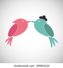 Love with bird design, vector illustration