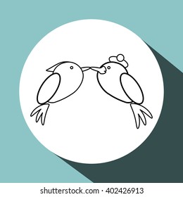 Love with bird design, vector illustration