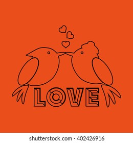 Love with bird design, vector illustration