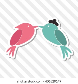 Love with bird design, vector illustration