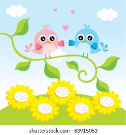 love bird in garden