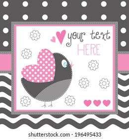 love bird greeting card vector illustration