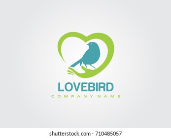 Love Bird And Hand Icon Logo