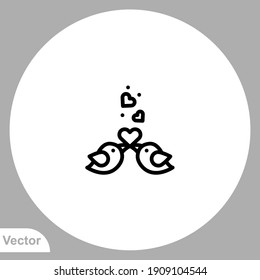 Love bird icon sign vector,Symbol, logo illustration for web and mobile