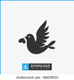 love bird icon. Simple filled love bird icon. On white background.