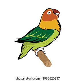 Love Bird Illustration Vector For Logo Or Web On Trendy Design.