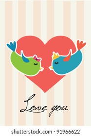 Love Bird kissing