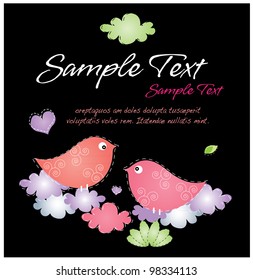 Love bird layout in black