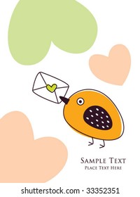 love bird with letter