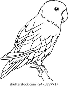 Ilustración vectorial de la línea del pájaro del amor aislada sobre fondo blanco