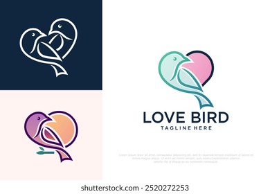 Logotipo Love Bird conceito de design . ilustração vetorial