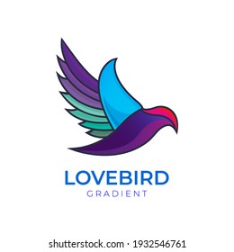 love bird of logo design with gradient color