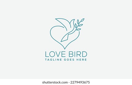 Elemento de promoción de marca gráfica vectorial de la plantilla de diseño del logotipo de Love bird.