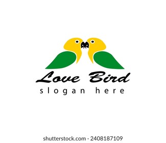 love bird logo design template two birds facing each other