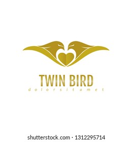 LOVE BIRD LOGO DESIGN, TWIN BIRD LOGO ICON VECTOR