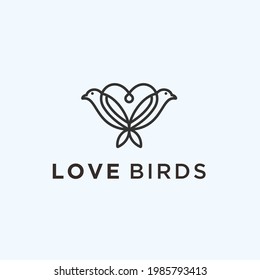 love bird logo design vector illustration