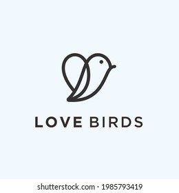 love bird logo design vector illustration