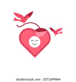 Love Bird Logo Design Vector