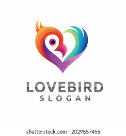 Love bird logo with gradient color concept