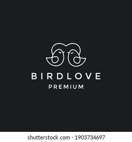 Love Bird Logo Two Bird Heart Stock Vector (Royalty Free) 1903734697