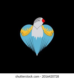love bird logo vector template image,heart-shaped winged bird
