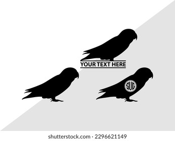 Love Bird Monogram, Love Bird Silhouette svg
