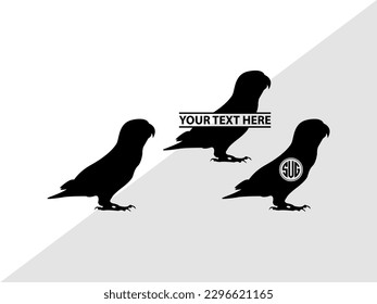 Monograma de amor de pájaro, silueta de amor de pájaro