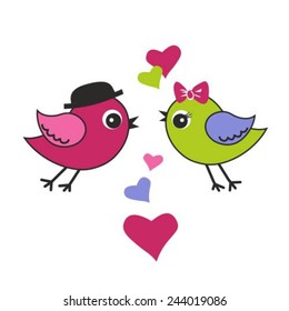 Love bird on a white background