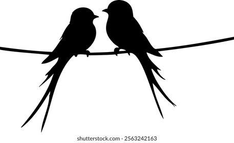 Love Bird Silhouette Vector Illustration