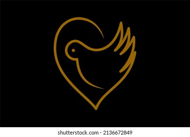 LOVE BIRD SIMPLE ELLEGANT LOGO FOR YOUR COMPANY OR COMMUNITY LOGO DESIGN