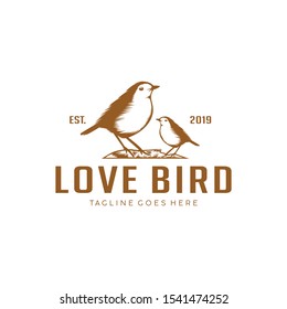 love bird simple logo design 