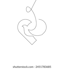 love Bird single line line art vector flying design	