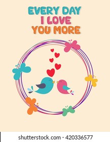 Love  bird, vector  illustration
