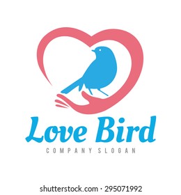 Love Bird Vector Logo Template